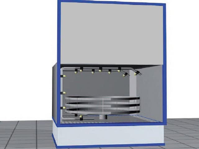 Schéma d'une machine de lavage à panier rotatif b