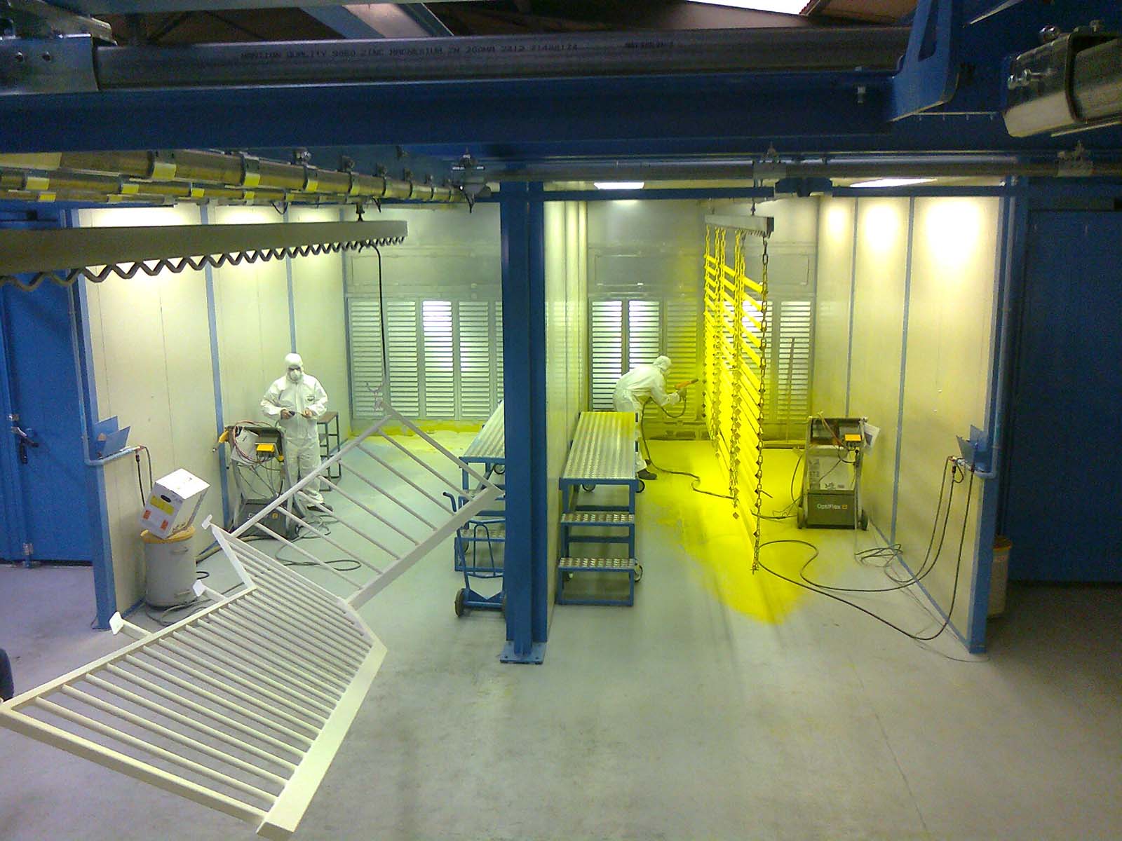 Cabine de poudrage manuelle horizontale