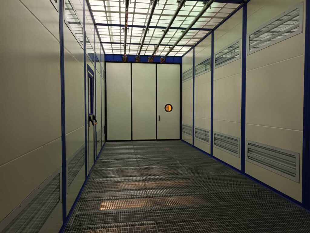 Cabine de poudrage manuelle verticale