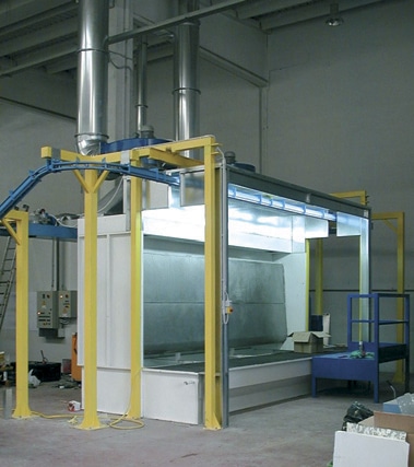 Cabine de ventilation à rideau d’eau